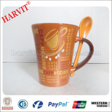 Lovely Custom Mug Geschenke / OEM China Hersteller Bier Steins / 2014 Mode Porzellan Tassen mit Löffel Set